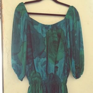 Turquoise off the shoulder dress